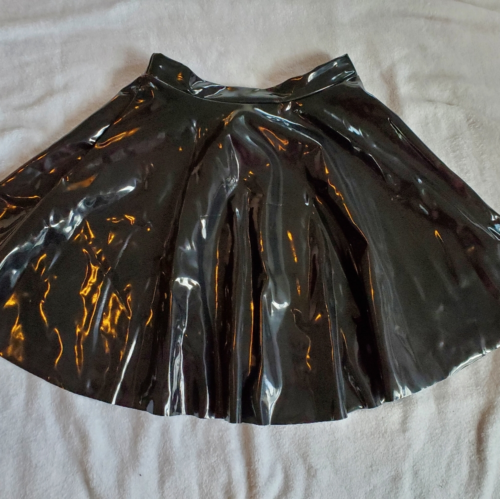 Blackmilk Glossy Black PVC Circle Skirt